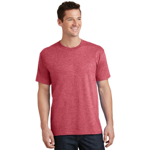 PC54T Port & Co Heather Red