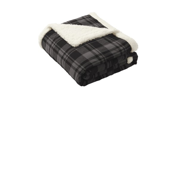 BP43 Port Authority Black Uneven Plaid