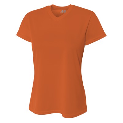 A4 NW3254 Women's Short Sleeve V-Neck Bird's Eye Mesh Tee