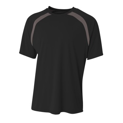 A4 N3001 Men's Spartan Short Sleeve Color Block Crew