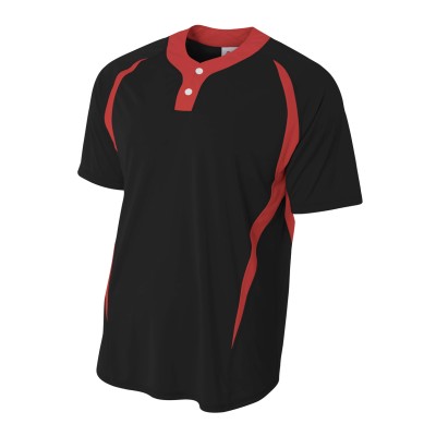 A4 N4229 Men's 2-Button Color Block Henley