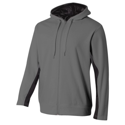A4 N4251 Men's Full Zip Color Block Fleece Hoodie