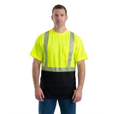Berne Apparel HVK017 Hi-Vis Class 2 Color Blocked Pocket T-Shirt