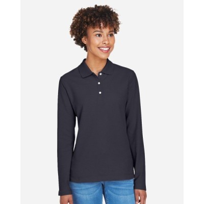 Devon & Jones D110W Women's Pima Pique Long Sleeve Polo
