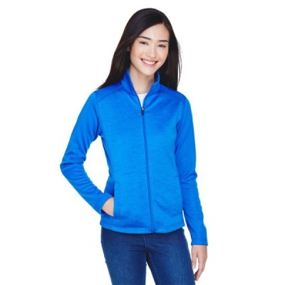 Devon & Jones DG796W Women's Newbury Colorblock Melange Fleece Full-Zip Jacket