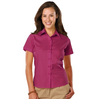 Blue Generation BG6218S Women's Short-Sleeve Stretch Poplin Shirt