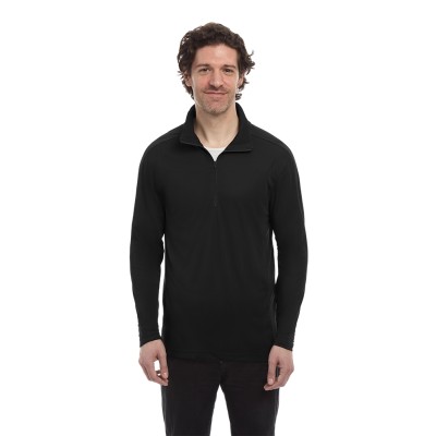 Blue Generation BG7230 Men's WICKING SOLID 1/4 ZIP LS PULLOVER