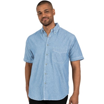 Blue Generation BG8206S Men's S/S 100% Cotton Denim Shirt