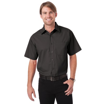 Blue Generation BG8330S Men's Short-Sleeve Fine Line Twill Shirt