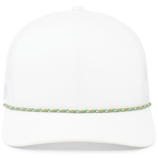 104BR Pacific Headwear WHITE/MOSS GREEN