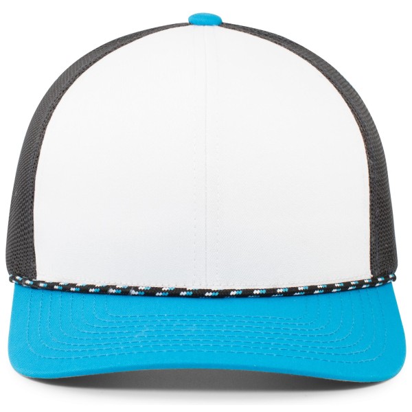 104BR Pacific Headwear WHITE/NAVY/PANTHER TEAL