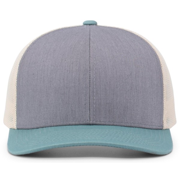 104C Pacific Headwear HEATHER GREY/BEIGE/SMOKE BLUE