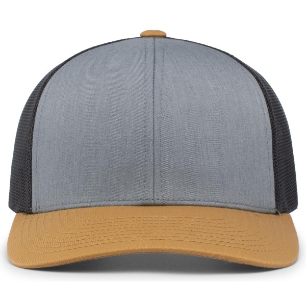 104C Pacific Headwear HEATHER GREY/LT CHARCOAL/AMBER