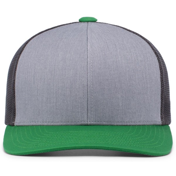 104C Pacific Headwear HEATHER GREY/LT CHARCOAL/GREEN