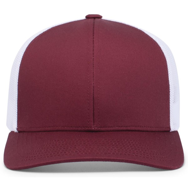 104C Pacific Headwear MAROON/WHITE/MAROON