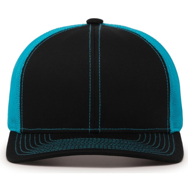 104C Pacific Headwear BLACK/NEON BLUE/BLACK