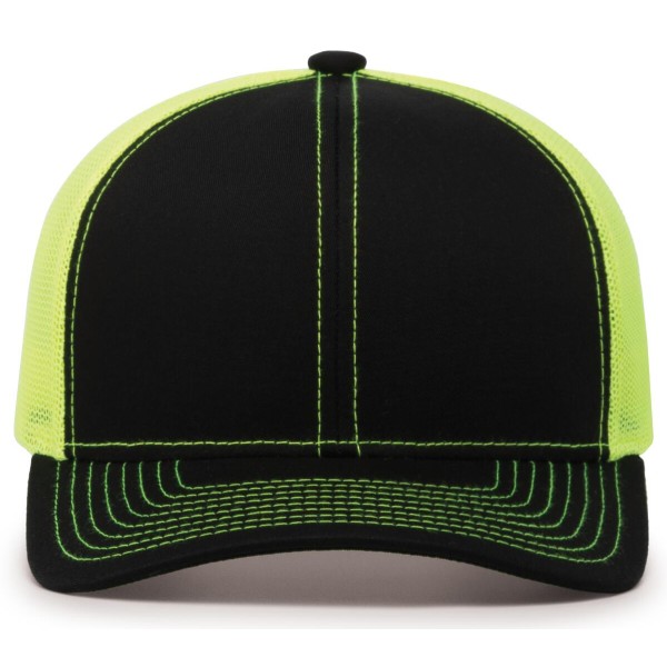 104C Pacific Headwear BLACK/NEON YELLOW/BLACK