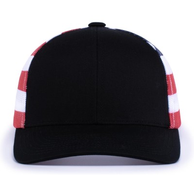 Pacific Headwear 104P BLACK/USA/BLACK
