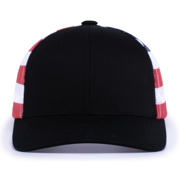 104P Pacific Headwear BLACK/USA/BLACK