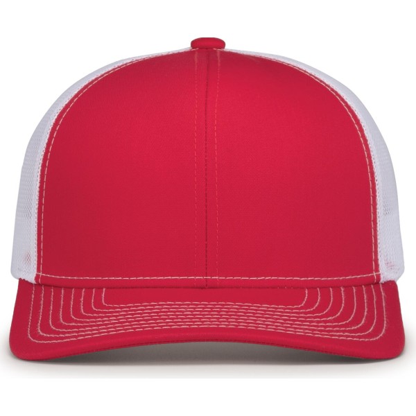 104S Pacific Headwear RED/WHITE/RED