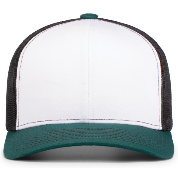 104S Pacific Headwear WHITE/LIGHT CHARCOAL/DARK TEAL