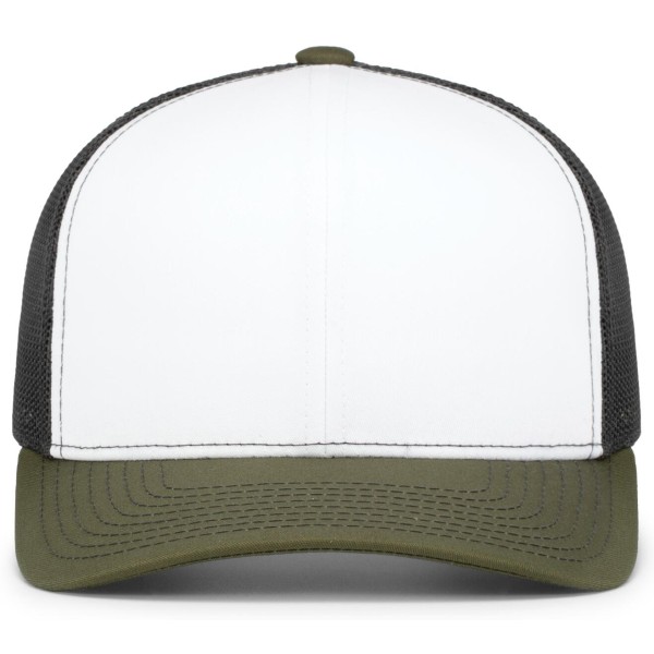 104S Pacific Headwear WHITE/LIGHT CHARCOAL/MOSS