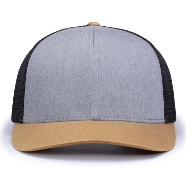 110F Pacific Headwear HEATHER GREY/LT CHARCOAL/AMBER