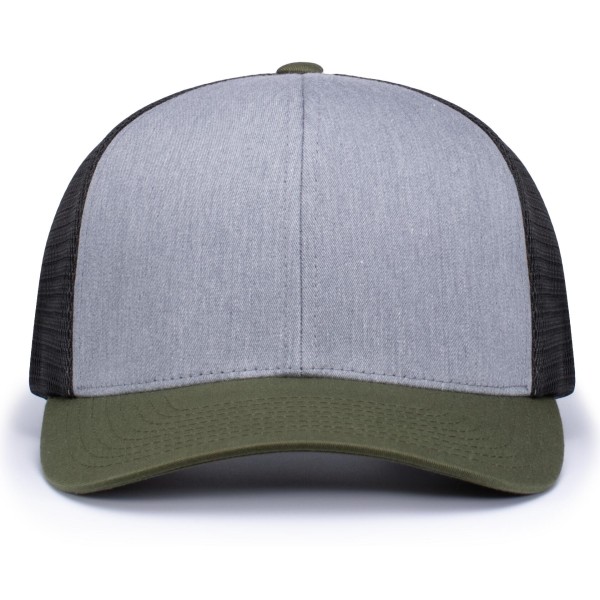 110F Pacific Headwear HEATHER GREY/LIGHT CHARCOAL/MO