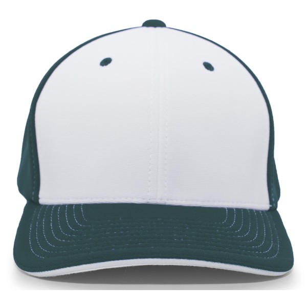398F Pacific Headwear WHITE/DARK GREEN/DARK GREEN