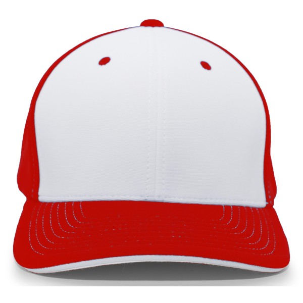 398F Pacific Headwear WHITE/RED/RED