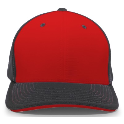 Pacific Headwear 398F CARDINAL/BLACK/BLACK