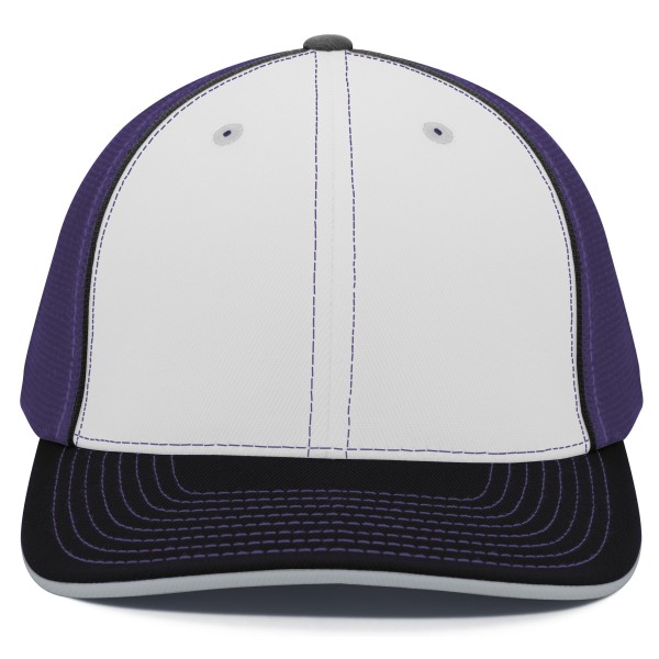 404F Pacific Headwear WHITE/PURPLE/BLACK