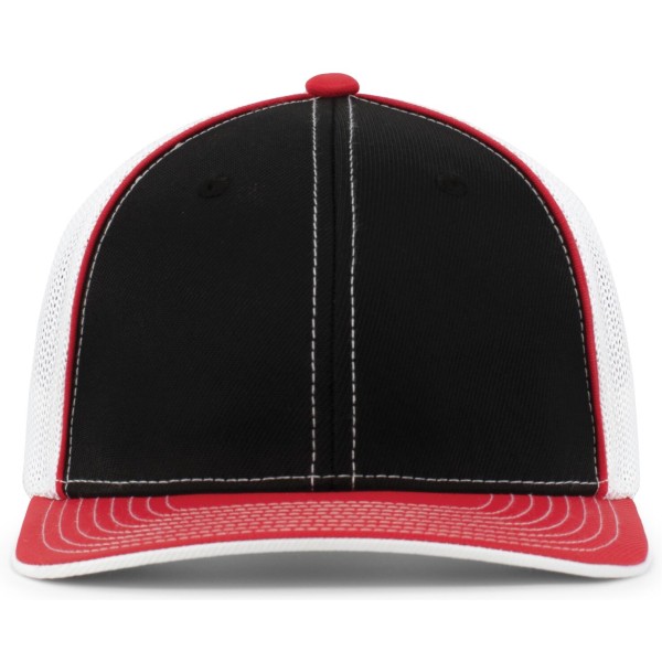 404M Pacific Headwear BLACK/WHITE/RED