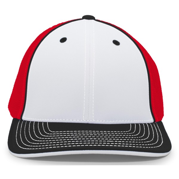 404M Pacific Headwear WHITE/RED/BLACK