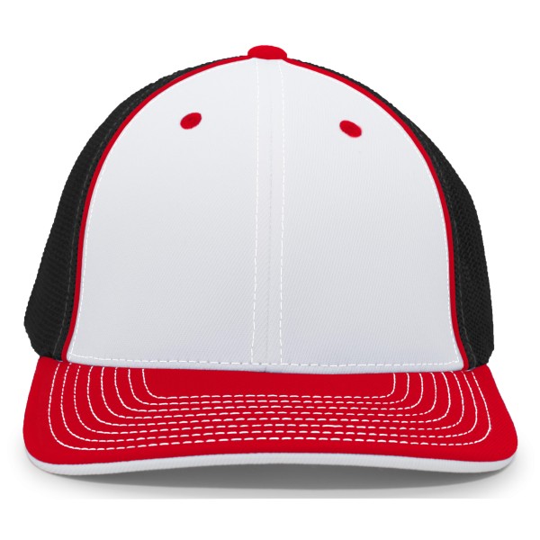 404M Pacific Headwear WHITE/BLACK/RED
