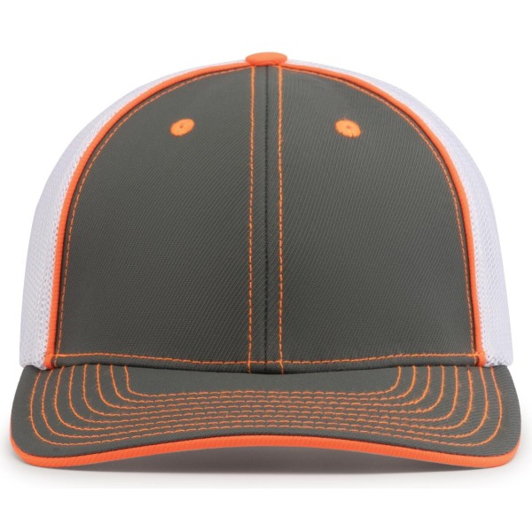 404M Pacific Headwear GRAPHITE/WHITE/NEON ORANGE