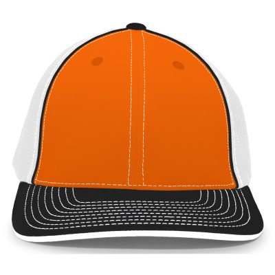 Pacific Headwear 404M ORANGE/WHITE/BLACK