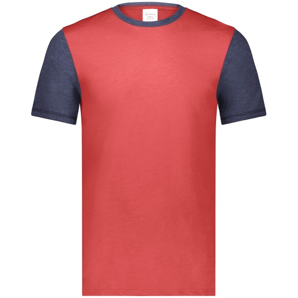 6877 Augusta Sportswear SCARLET HEATHER/NAVY HEATHER