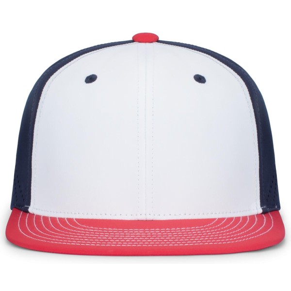 ES471 Pacific Headwear White/Navy/Red