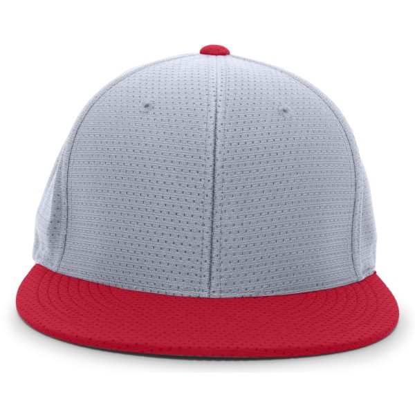ES818 Pacific Headwear Silver/Red
