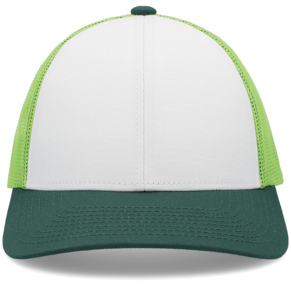 P114 Pacific Headwear WHITE/LIME/DARK GREEN