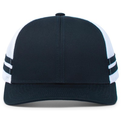 Pacific Headwear P115 Low-Profile Stripe Trucker Cap