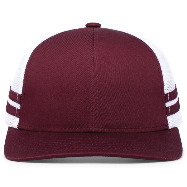 P115 Pacific Headwear MAROON/WHITE/MAROON