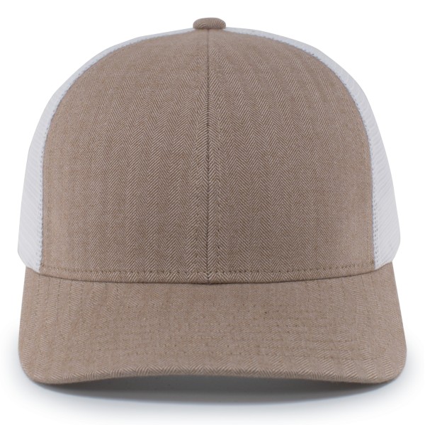P124 Pacific Headwear KHAKI/WHITE/KHAKI