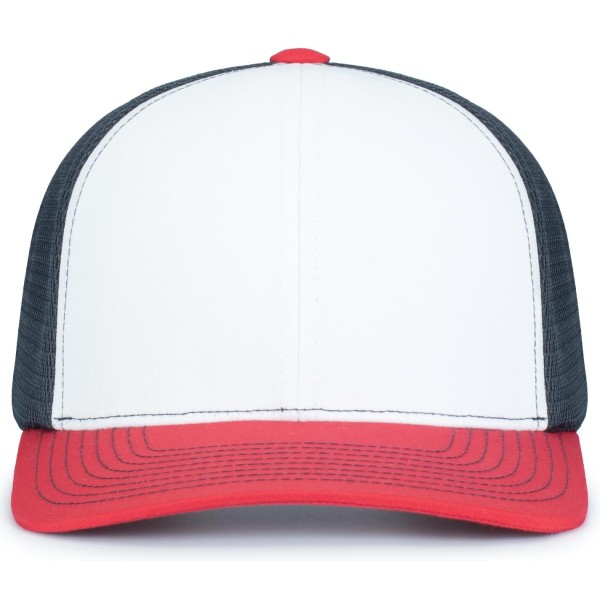 P151S Pacific Headwear White/Navy/Red