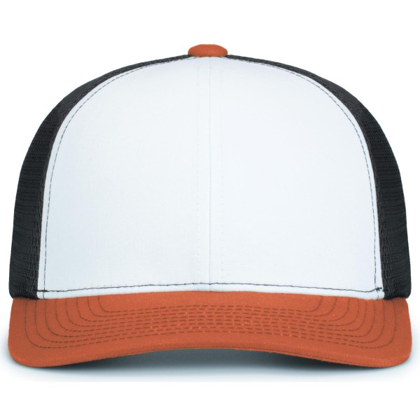 P151S Pacific Headwear WHITE/LIGHT CHARCOAL/RUST