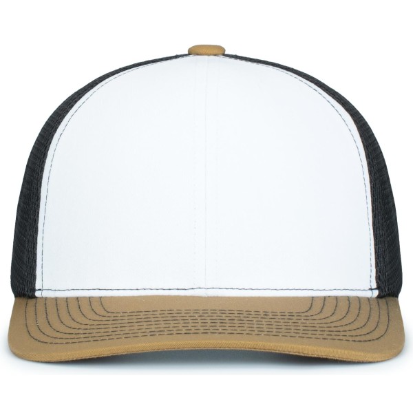 P151S Pacific Headwear WHITE/LIGHT CHARCOAL/BUCK