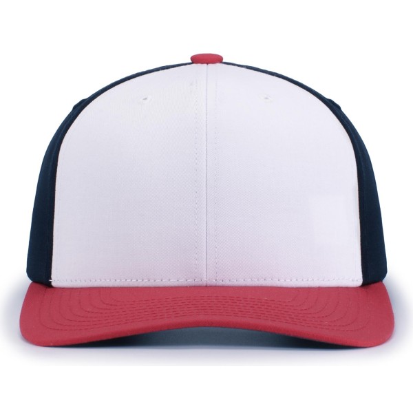 P322 Pacific Headwear White/Navy/Red