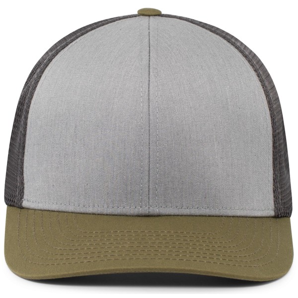 P401 Pacific Headwear HEATHER GREY/LIGHT CHARCOAL/MO