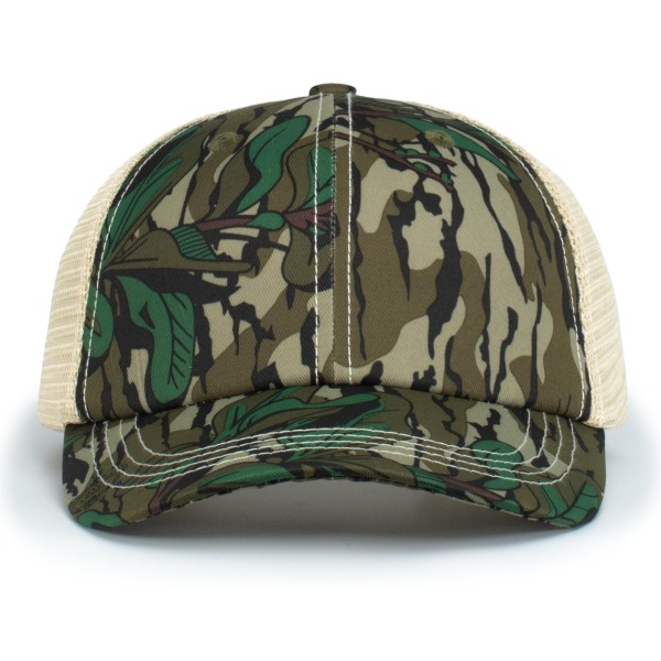 P640 Pacific Headwear GREENLEAF/TAN/GREENLEAF